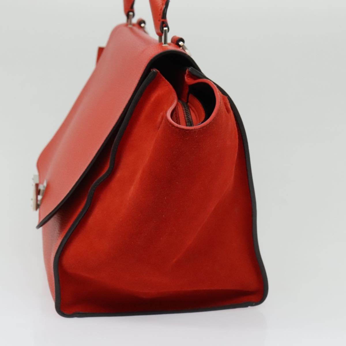 Celine Trapeze Bag Leather with Suede, RED, LEATHER, Handbag