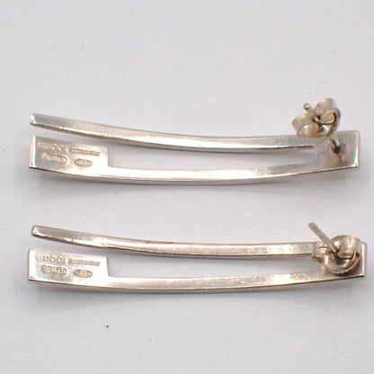 Gucci G Logo Long Studs Earrings Silver 925, Silver, Silver, Earrings