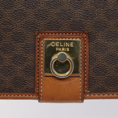 Celine Macadam Shoulder Bag PVC Leather, BROWN, CANVAS, Shoulder bag