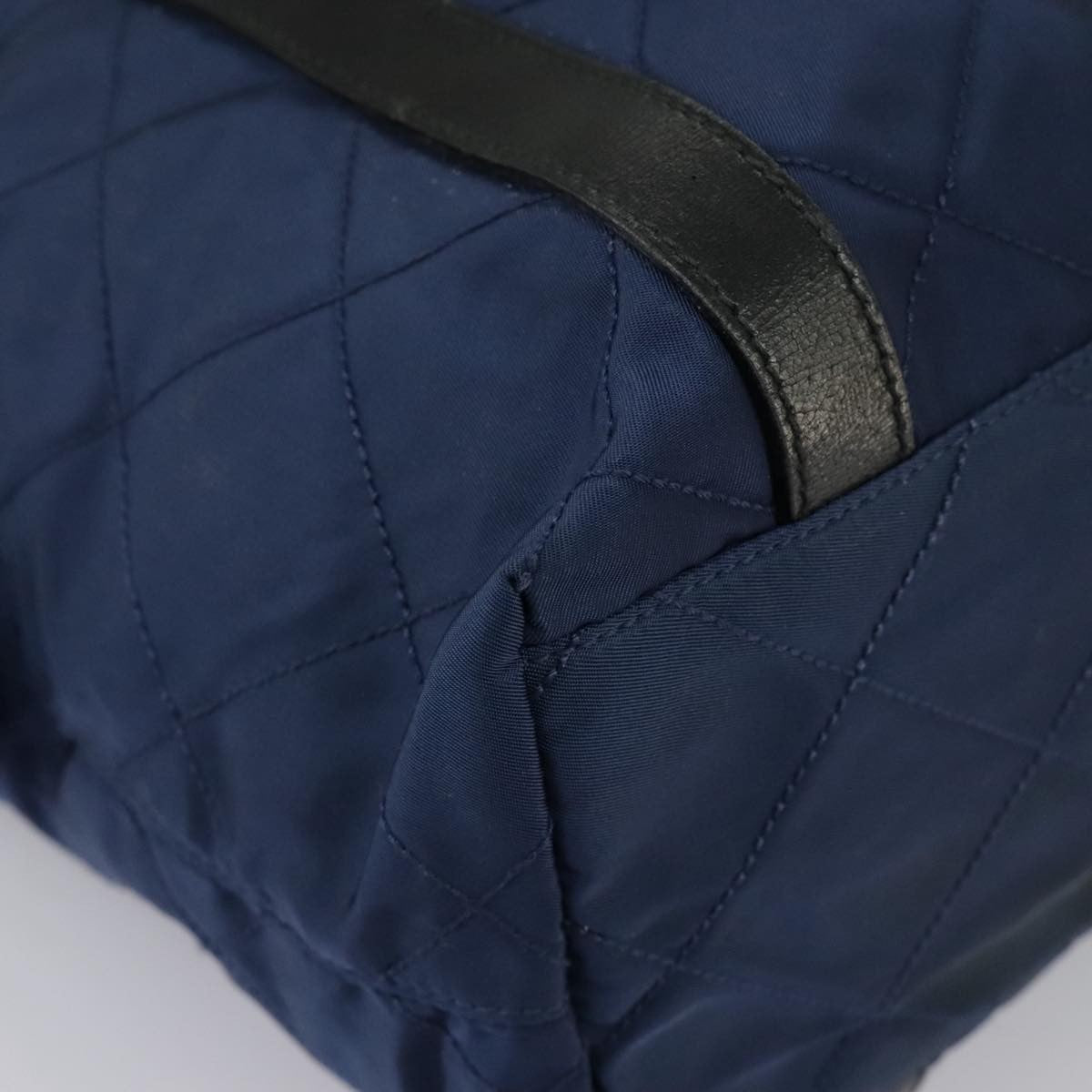 Prada Chain Shoulder Bag Quilted Tessuto, NAVY, NYLON, Shoulder bag
