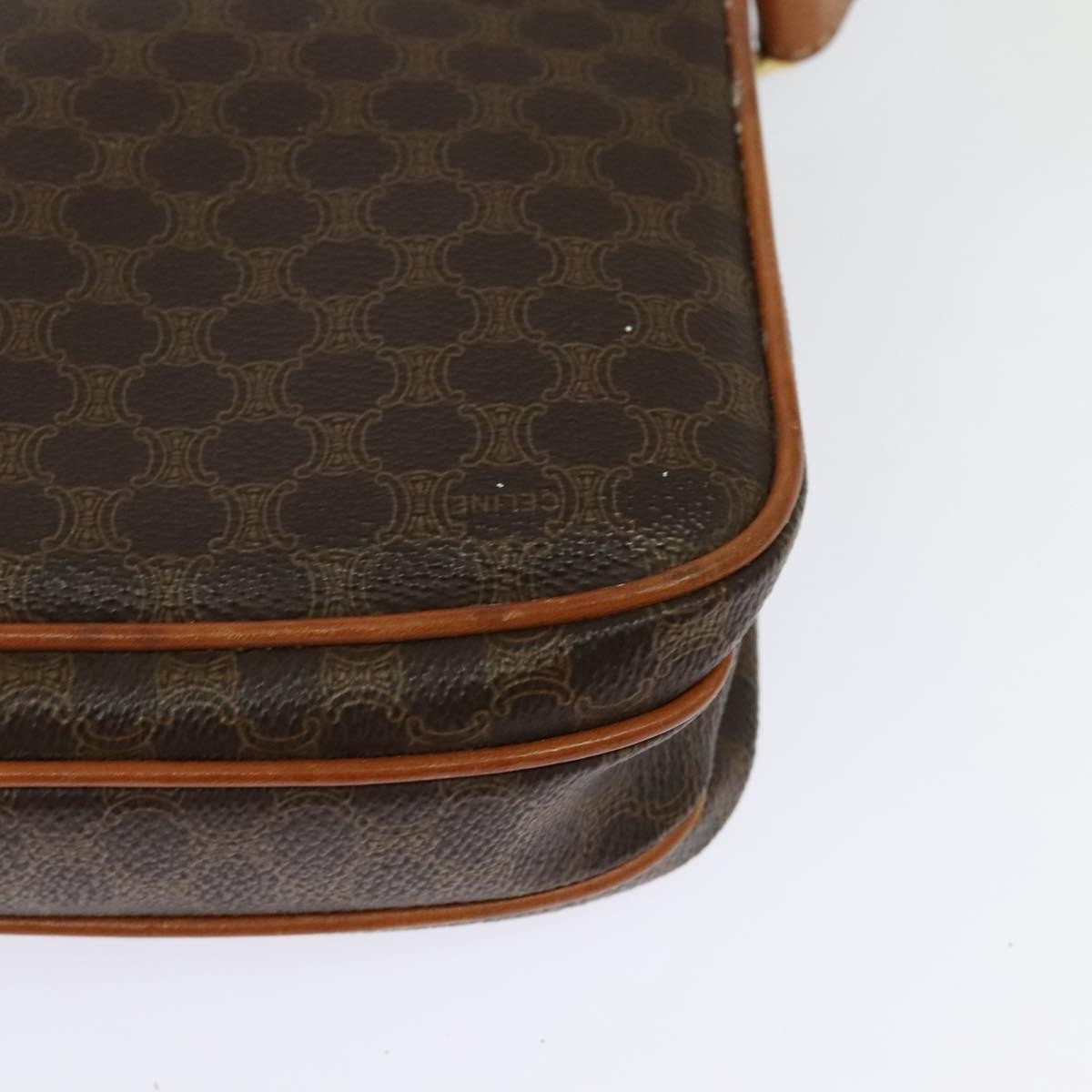 Celine Macadam Shoulder Bag PVC Leather, BROWN, CANVAS, Shoulder bag