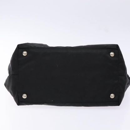 Prada Bow Tote Tessuto with Leather, BLACK, NYLON, Tote bag