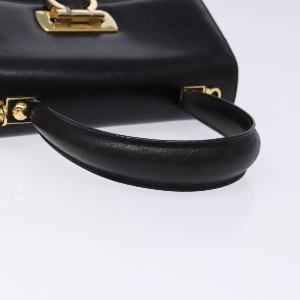 Salvatore Ferragamo Gancini Convertible Top Handle Bag Leather, BLACK, LEATHER, Handbag