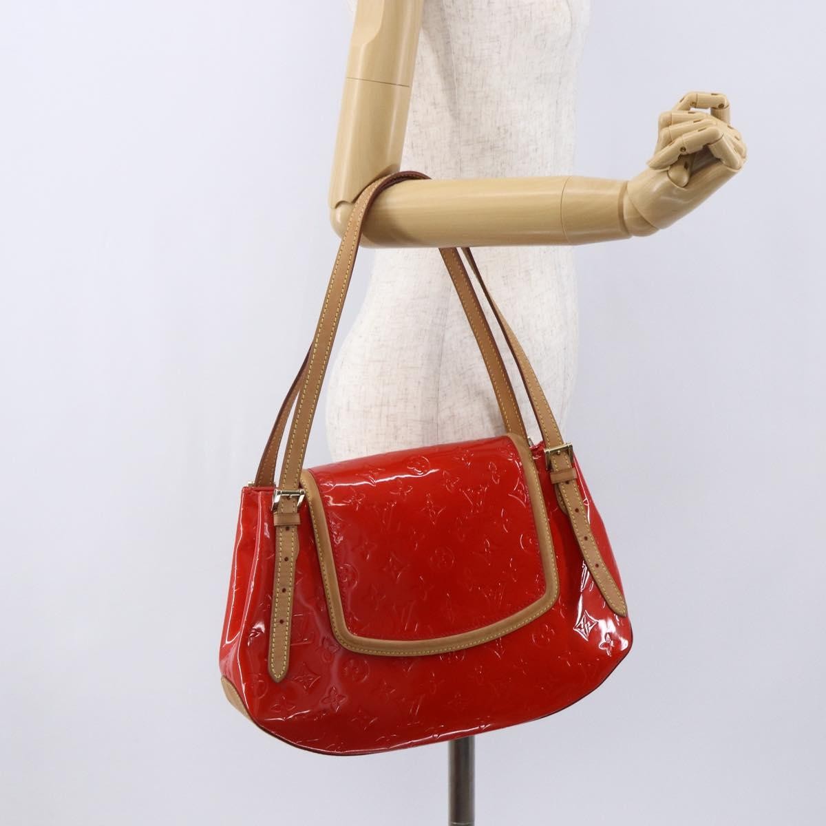 Louis Vuitton Biscayne Bay Handbag Monogram Vernis, RED, PATENT_LEATHER, Handbag