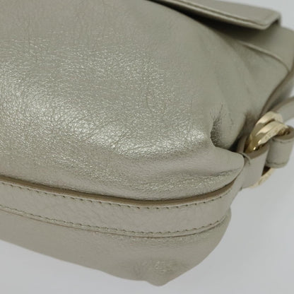 Bvlgari Chandra Flap Shoulder Bag Leather, SILVER, LEATHER, Shoulder bag