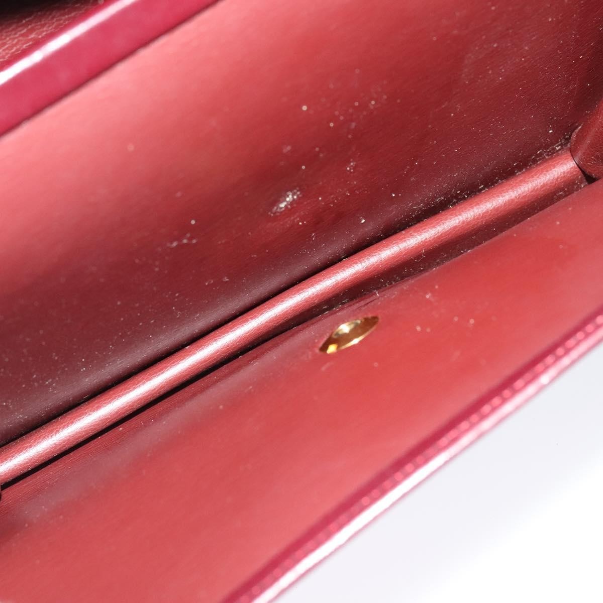 Christian Dior Flap Shoulder Bag Leather, BURGUNDY, LEATHER, Shoulder bag