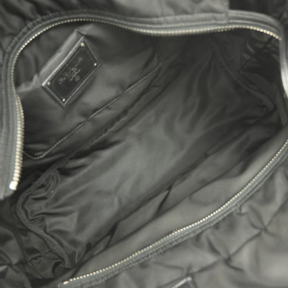 Prada Convertible Double Tote Tessuto, BLACK, NYLON, Tote bag