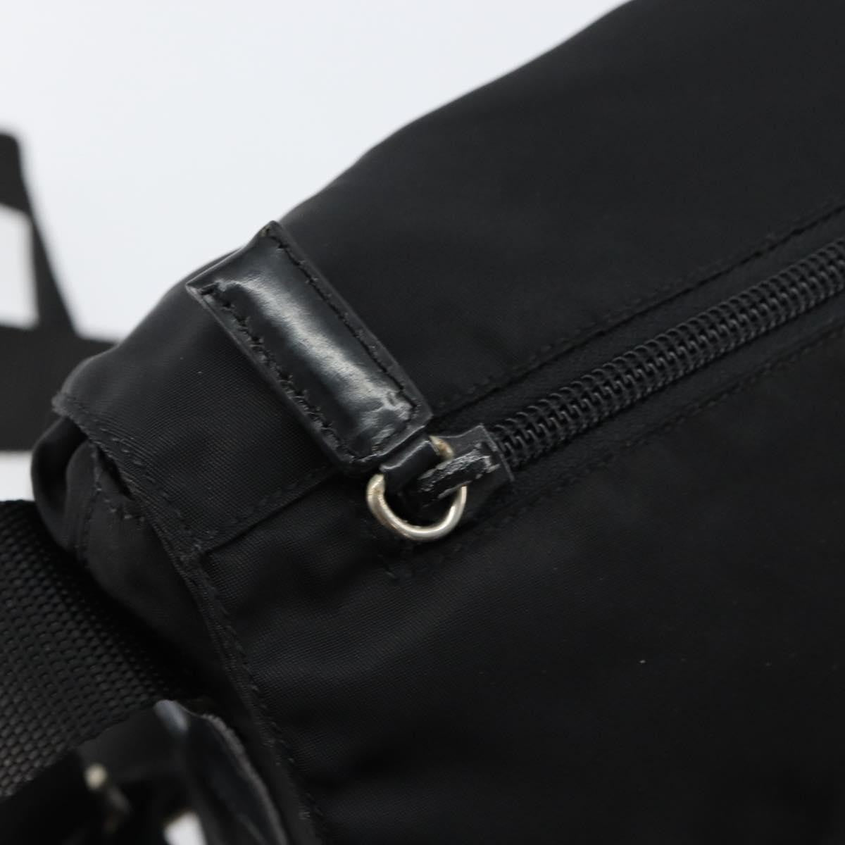 Prada Buckle Messenger Bag Tessuto, BLACK, NYLON, Shoulder bag