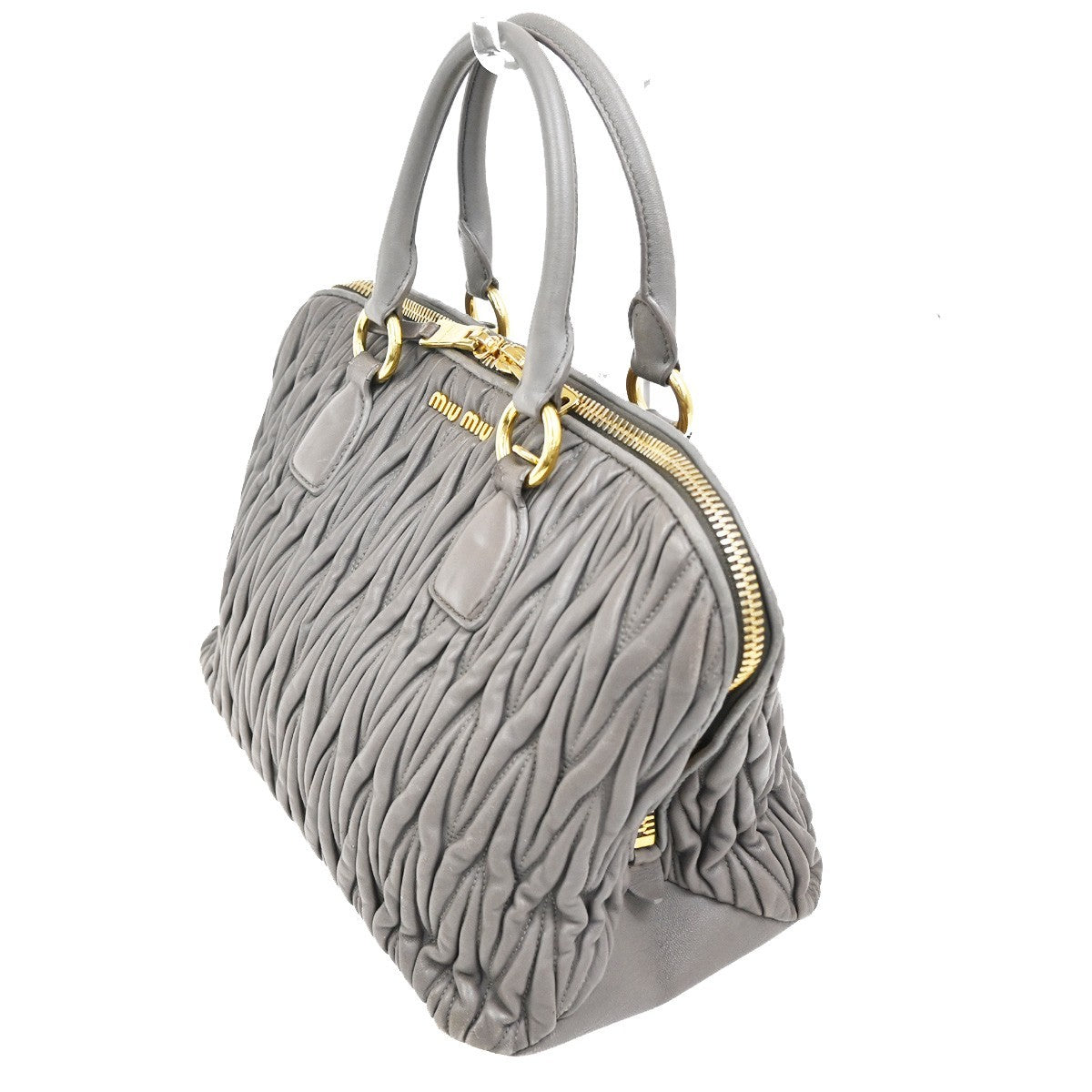 Miu Miu Madras Bowler Bag Matelasse Leather, Purple, Leather, Handbag