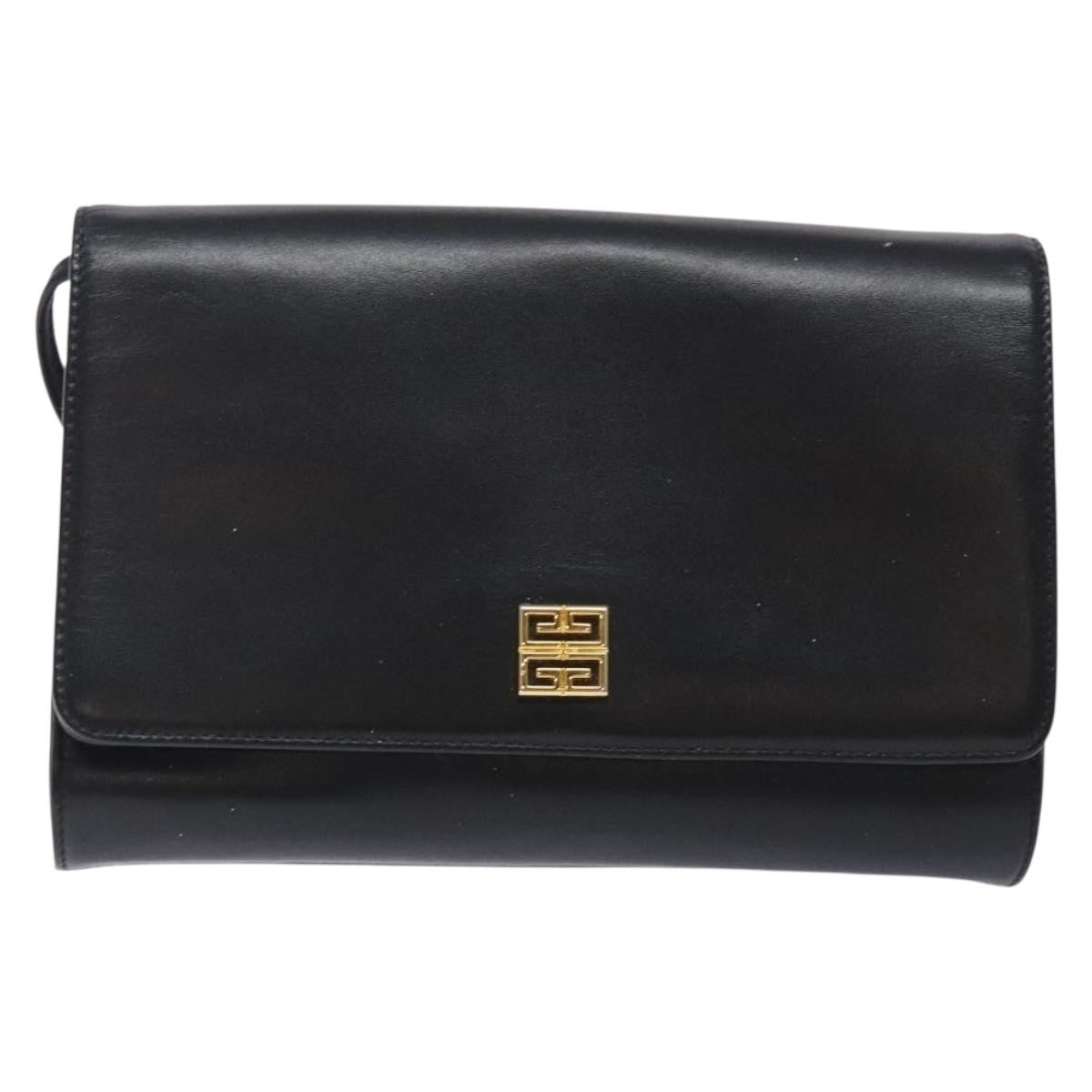 Givenchy Vintage 4G shoulder bag Leather, BLACK, LEATHER, Shoulder bag