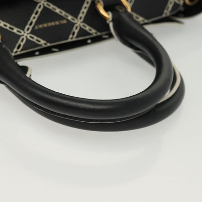 Burberry Belt Tote Perforated Leather, BLACK, LEATHER, Tote bag