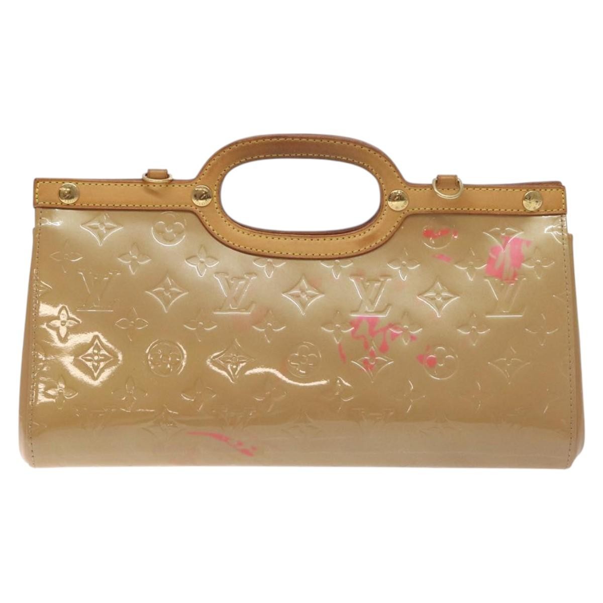 Louis Vuitton Roxbury Drive Handbag Monogram Vernis, CAMEL, PATENT_LEATHER, Handbag
