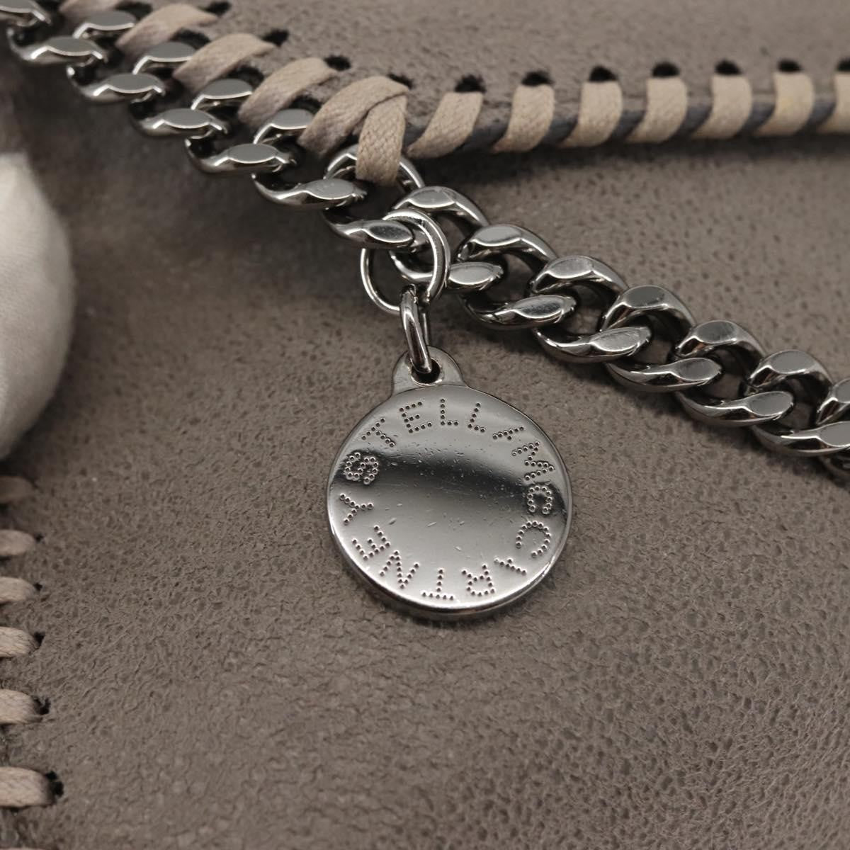 Stella McCartney Falabella Fold Over Flap Crossbody Bag Shaggy Deer, GRAY, SUEDE, Crossbody bag