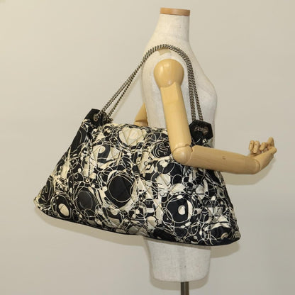 Chanel Kaleidoscope Chain Tote Quilted Printed Satin, BLACK, SILK, Tote bag