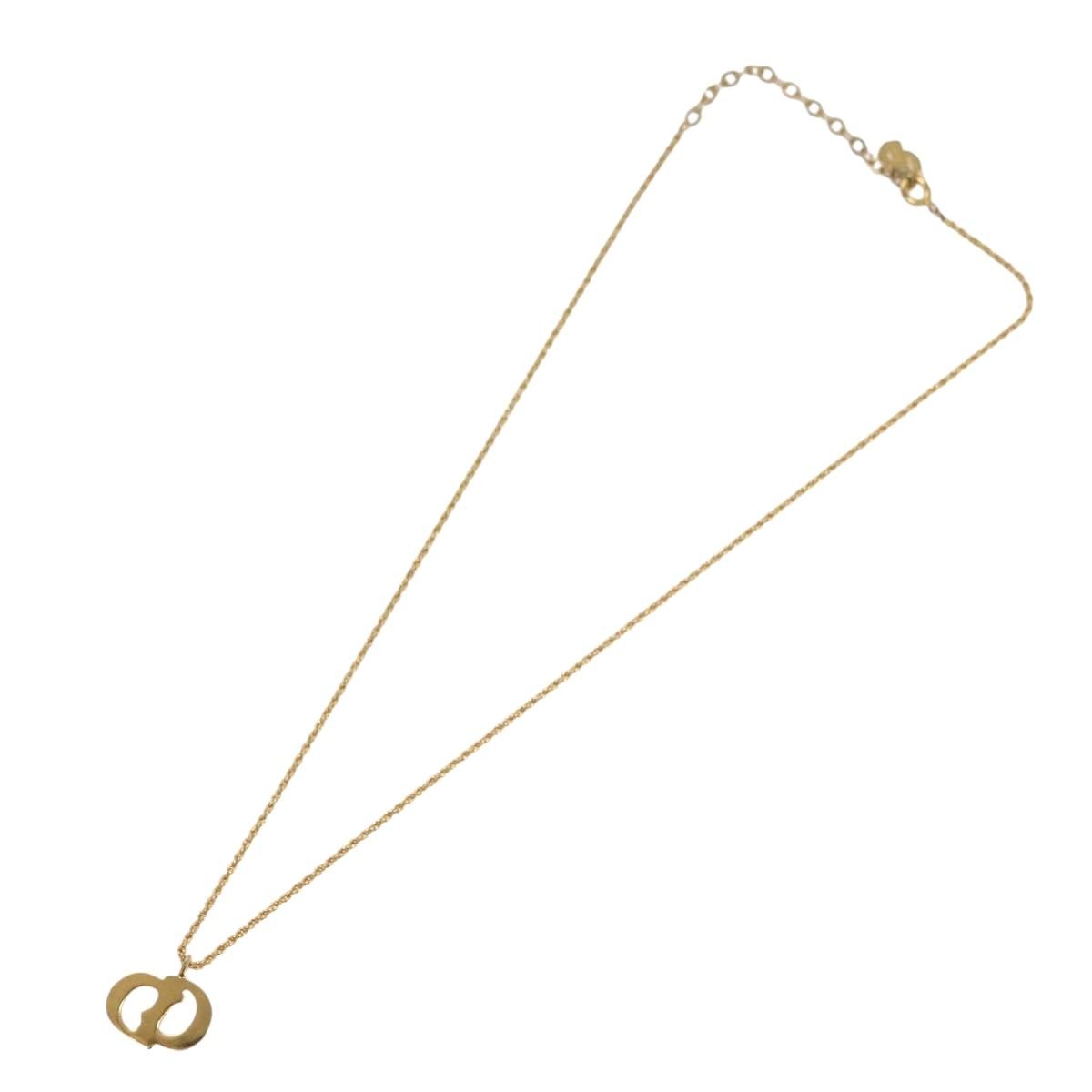 Christian Dior CD Pendant Necklace Metal, GOLD, METAL, Necklace
