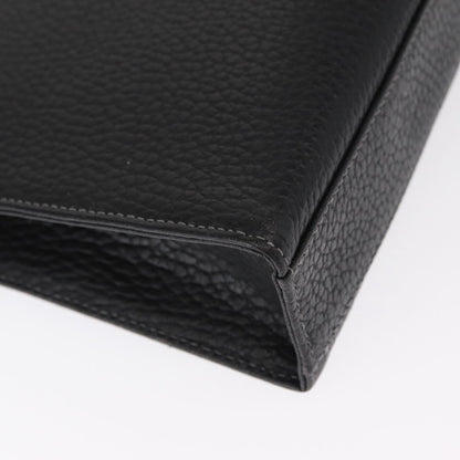 Burberry Zip Clutch Leather, BLACK, LEATHER, Clutche & pouche