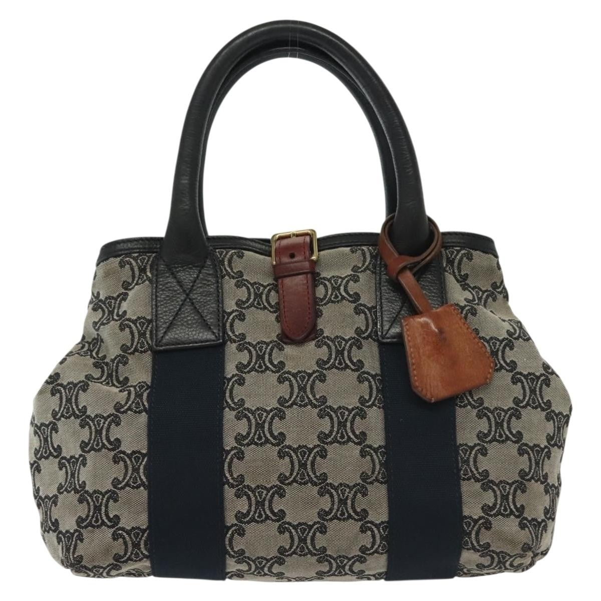 Celine Vintage Macadam Handbag Macadam, NAVY, CANVAS, Handbag