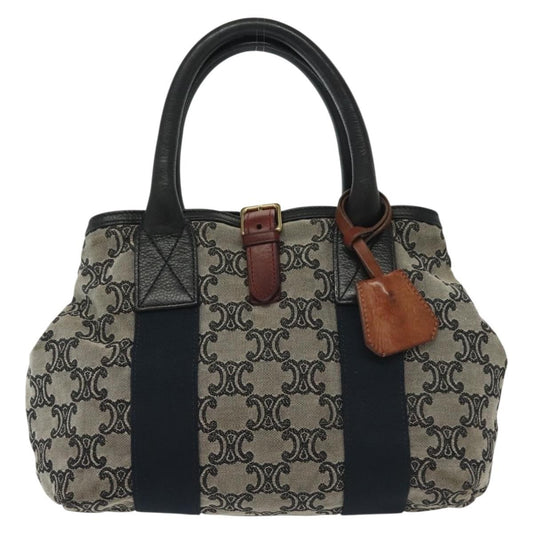 Celine Vintage Macadam Handbag Macadam, NAVY, CANVAS, Handbag