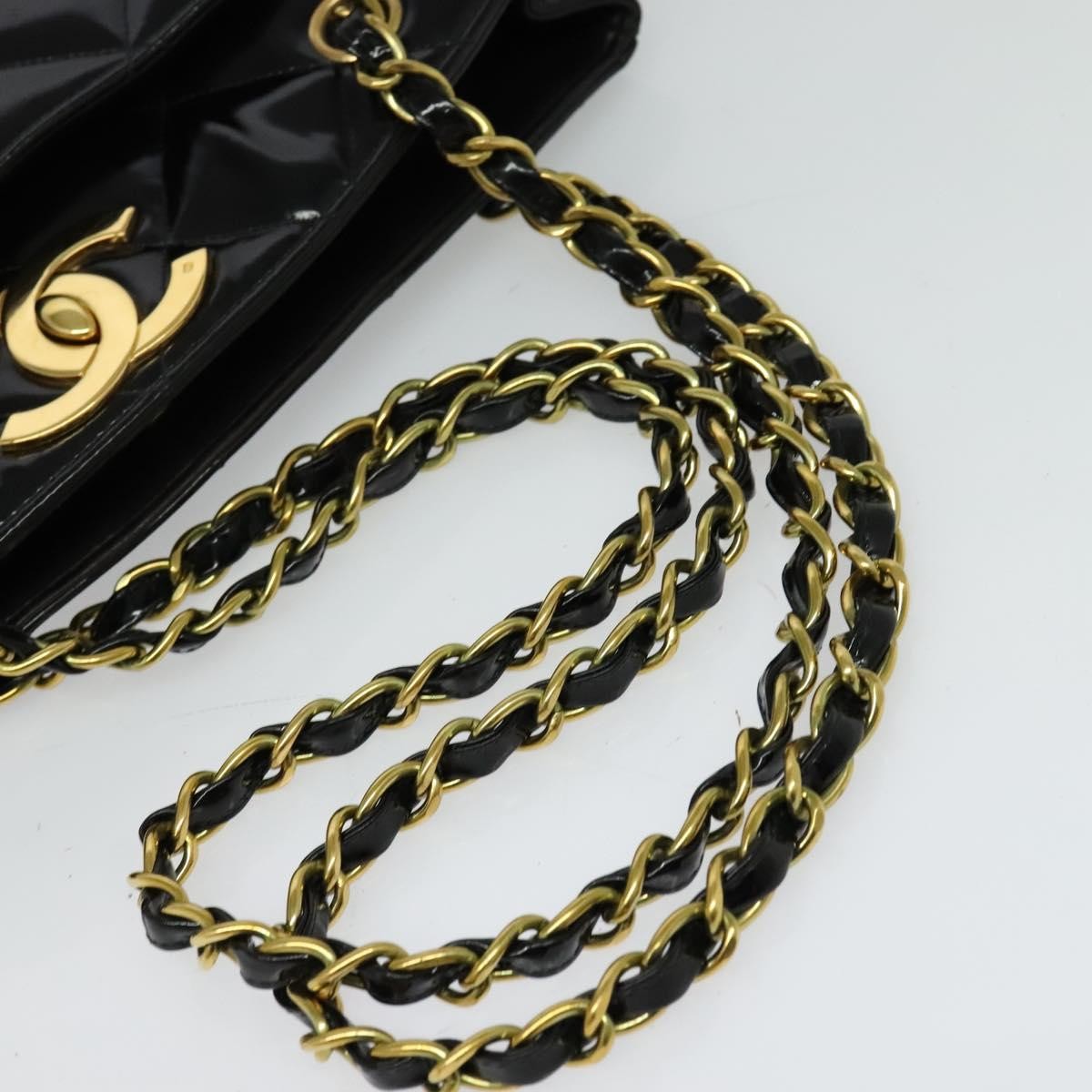 Chanel Chain Shoulder Bag Patent leather, BLACK, PATENT_LEATHER, Shoulder bag
