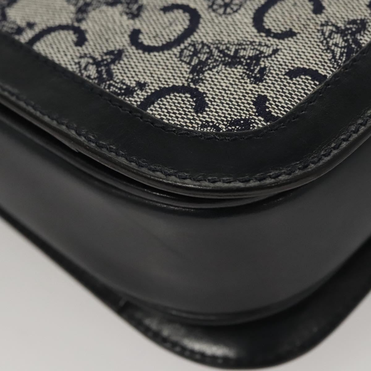 Celine C Sulky Shoulder bag Canvas and Leather, NAVY, CANVAS, Shoulder bag