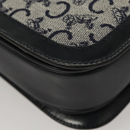 Celine C Sulky Shoulder bag Canvas and Leather, NAVY, CANVAS, Shoulder bag