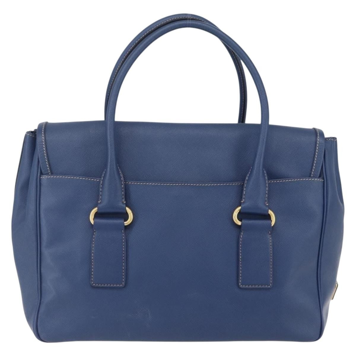 Prada Vintage Handbag Leather, BLUE, LEATHER, Handbag