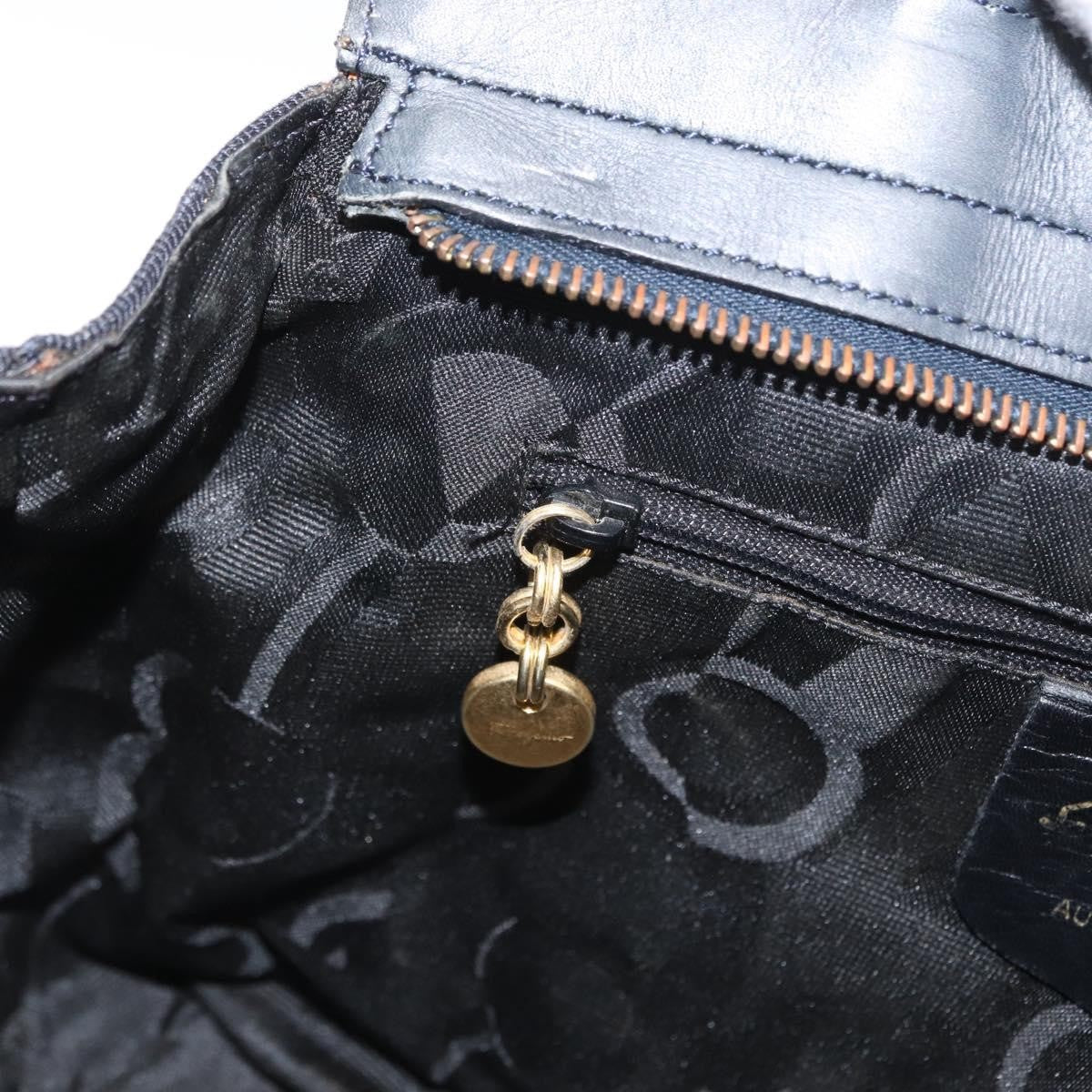 Salvatore Ferragamo Vala Handbag Canvas, NAVY, CANVAS, Handbag