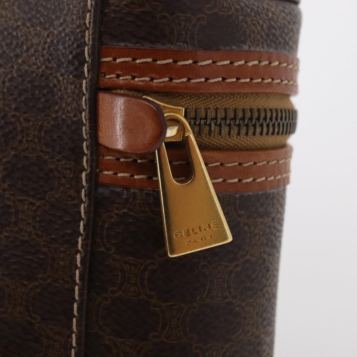 Celine Macadam Vanity Bag Canvas, BROWN, CANVAS, Handbag