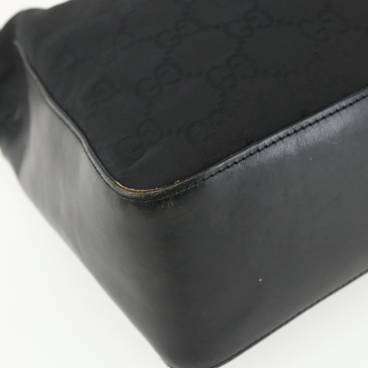 Gucci Vintage Zip Hobo GG Canvas and Leather, BLACK, CANVAS, Shoulder bag