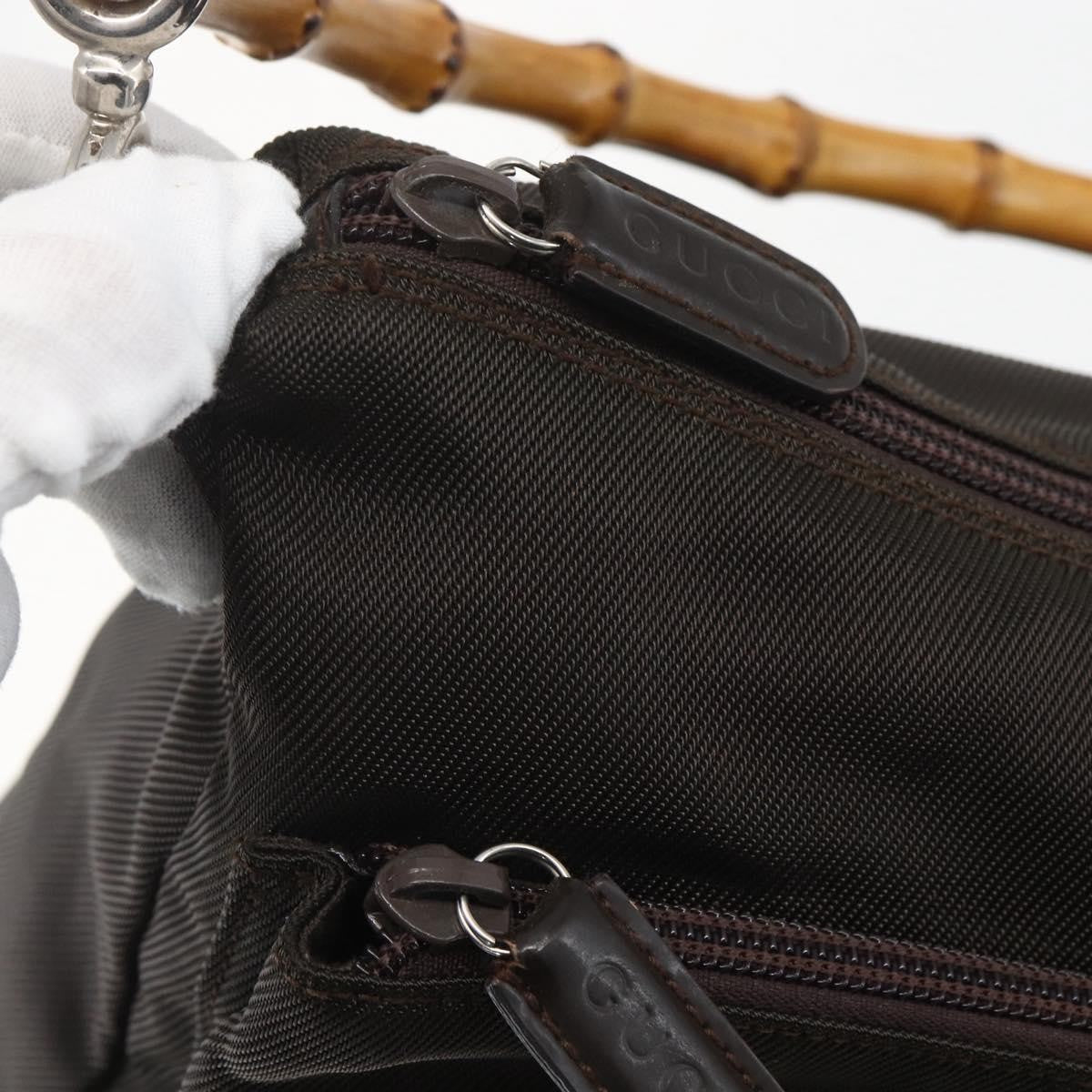 Gucci Vintage Handbag Nylon, BROWN, NYLON, Handbag