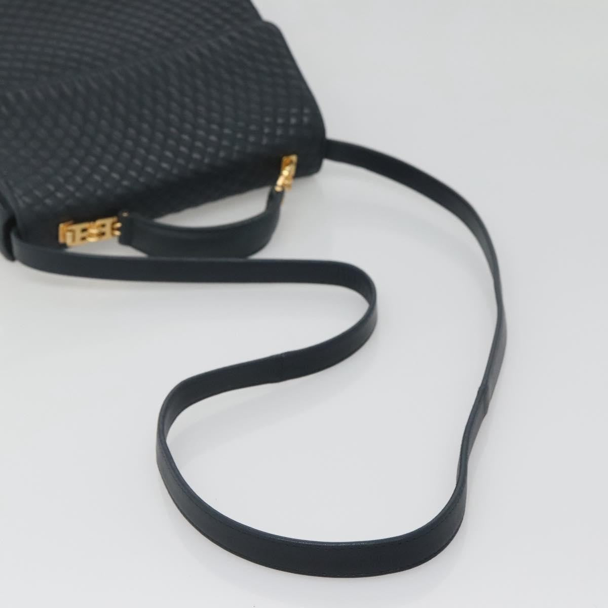 Bally Vintage Handbag Quilted Leather, NAVY, LEATHER, Handbag