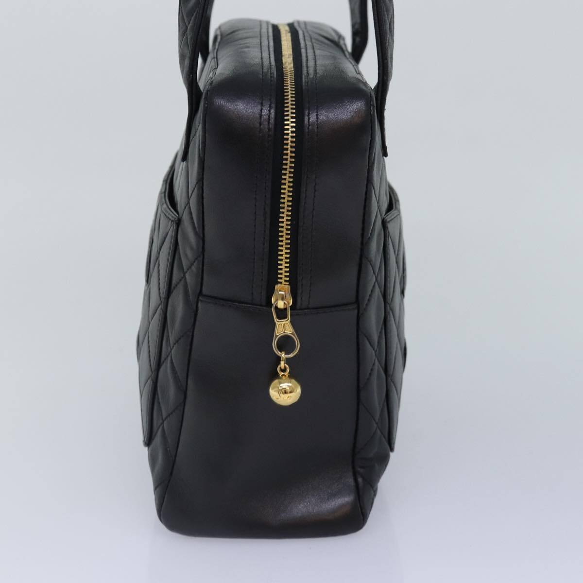 Chanel Coco Mark Black cakfskin, BLACK, LEATHER, Handbag