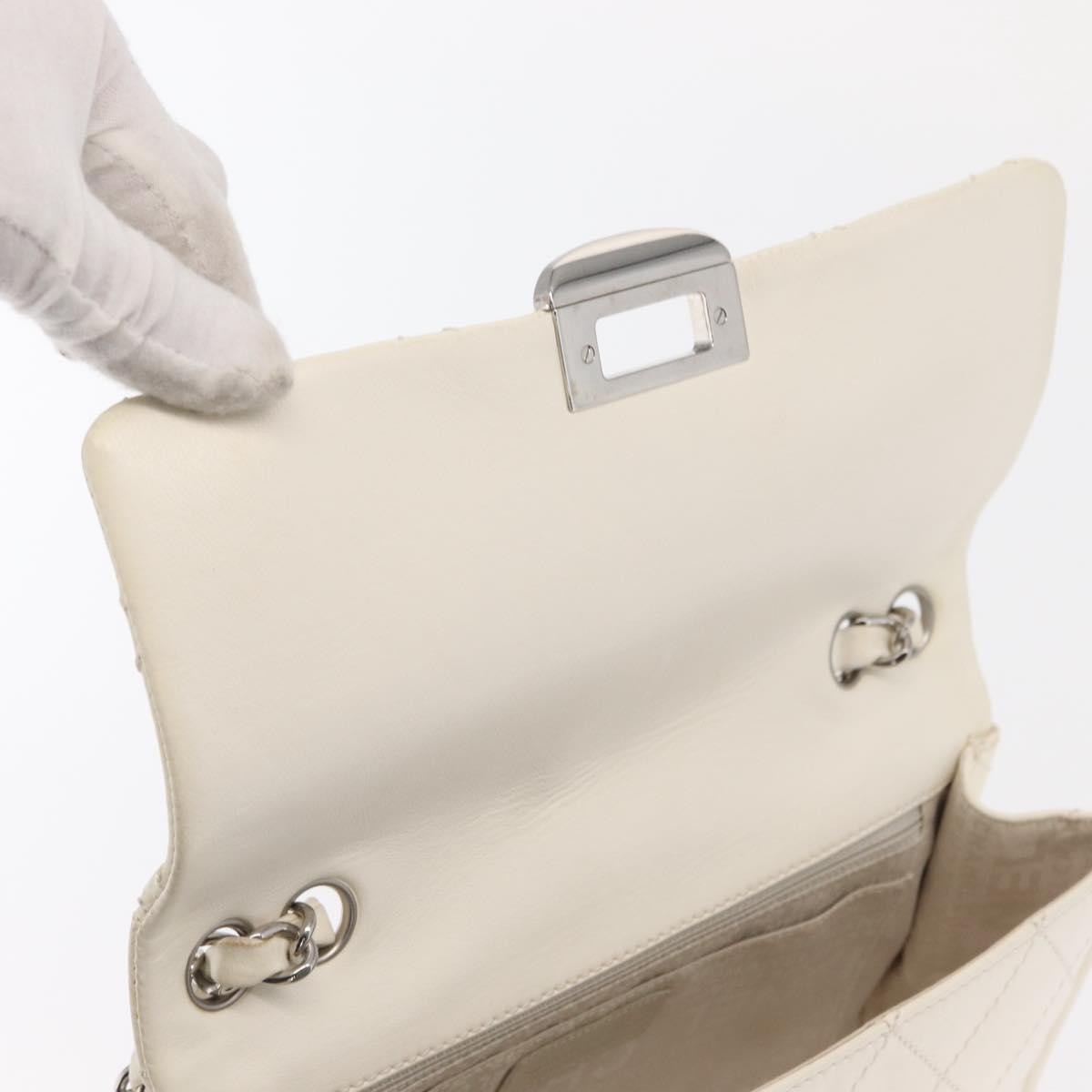 Chanel Reissue 2.55 Flap Bag Leather, WHITE, LEATHER, Shoulder bag