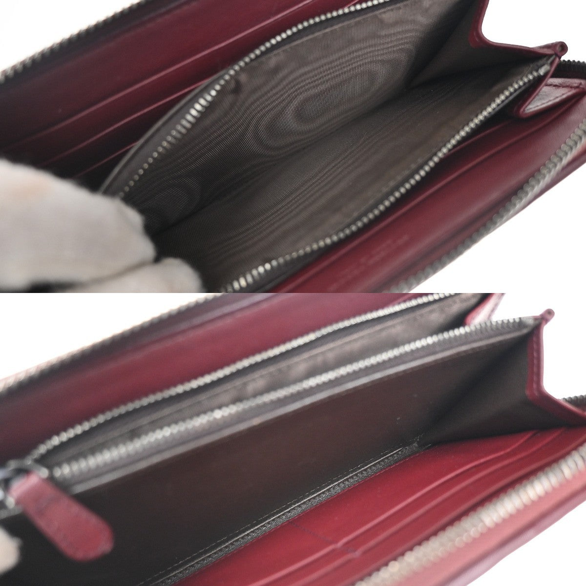 Bottega Veneta Intrecciato Long Zip  Wallet Leather, BURGUNDY, LEATHER, Wallets