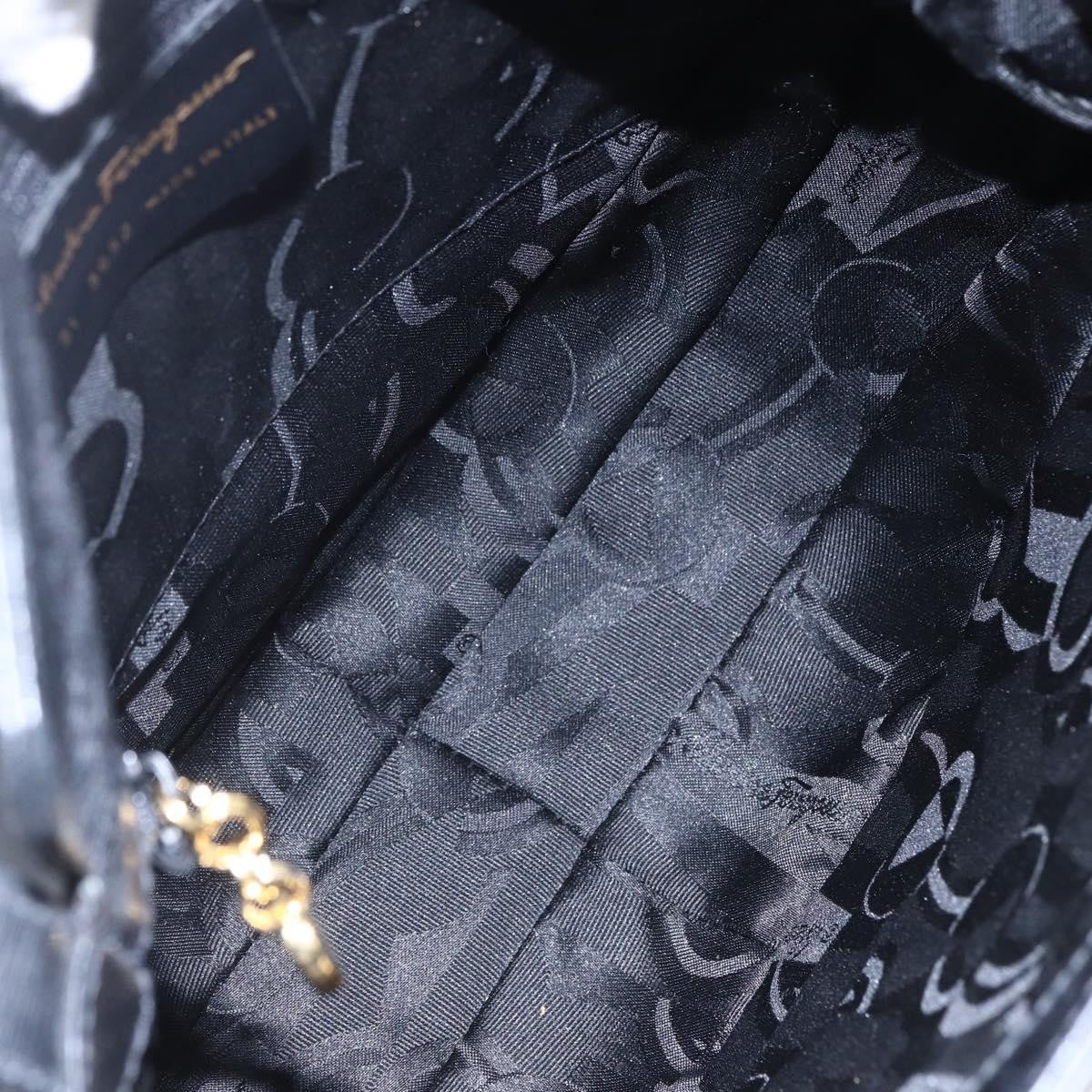 Salvatore Ferragamo Gancini Shoulder Bag Leather, BLACK, LEATHER, Shoulder bag