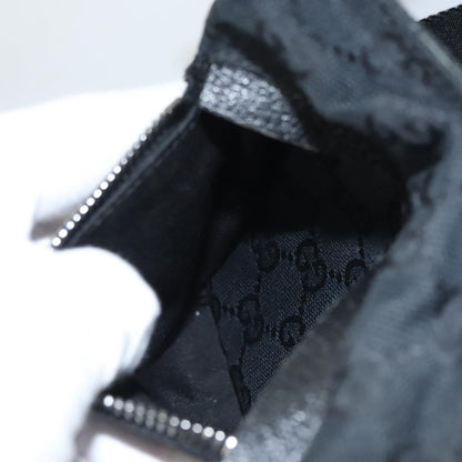 Gucci Vintage Double Belt Bag GG Canvas with Leather, BLACK, CANVAS, Shoulder bag