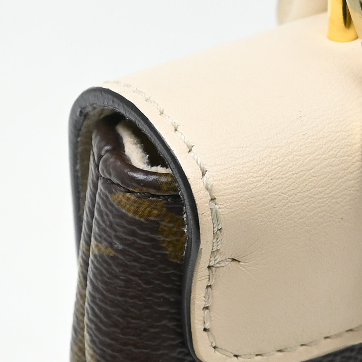 Louis Vuitton Locky Handbag Monogram Canvas with Leather, Brown, Canvas, Handbag