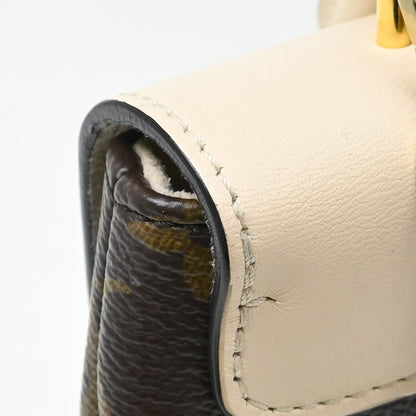 Louis Vuitton Locky Handbag Monogram Canvas with Leather, Brown, Canvas, Handbag