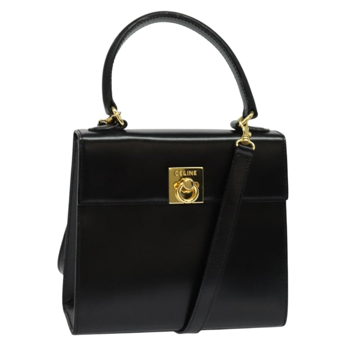 Celine Handbag Leather, BLACK, LEATHER, Handbag