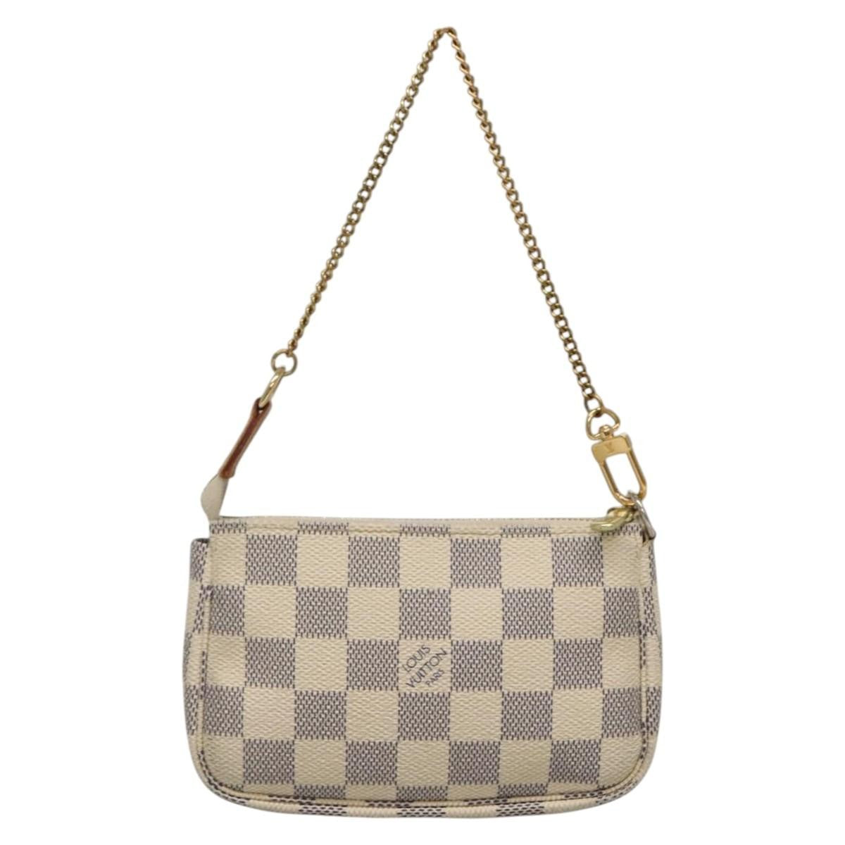 Louis Vuitton Pochette Accessoires Damier, WHITE, CANVAS, Clutche & pouche