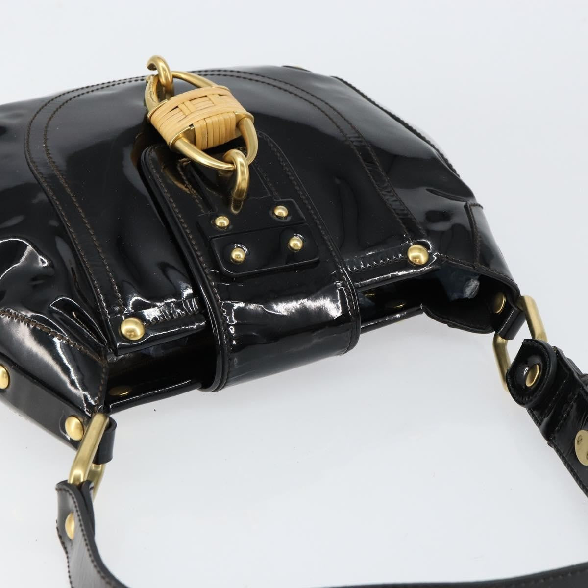 Salvatore Ferragamo Gancini Tote Patent leather, BLACK, PATENT_LEATHER, Tote bag