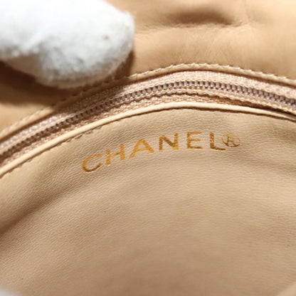 Chanel Vintage CC Chain Flap Bag Quilted Lambskin, Beige, Leather, Shoulder Bag