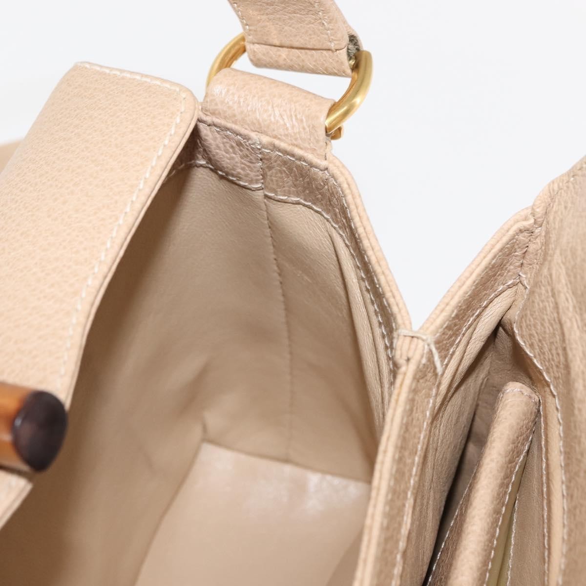 Gucci Vintage Convertible Bamboo Box Crossbody Bag Leather, BEIGE, LEATHER, Crossbody bag