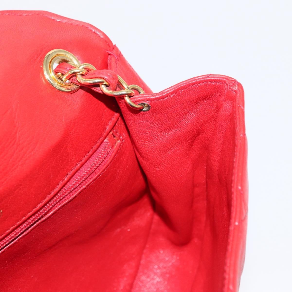 Chanel Camellia Rounded Clutch Satin and Leather, RED, LEATHER, Shoulder bag
