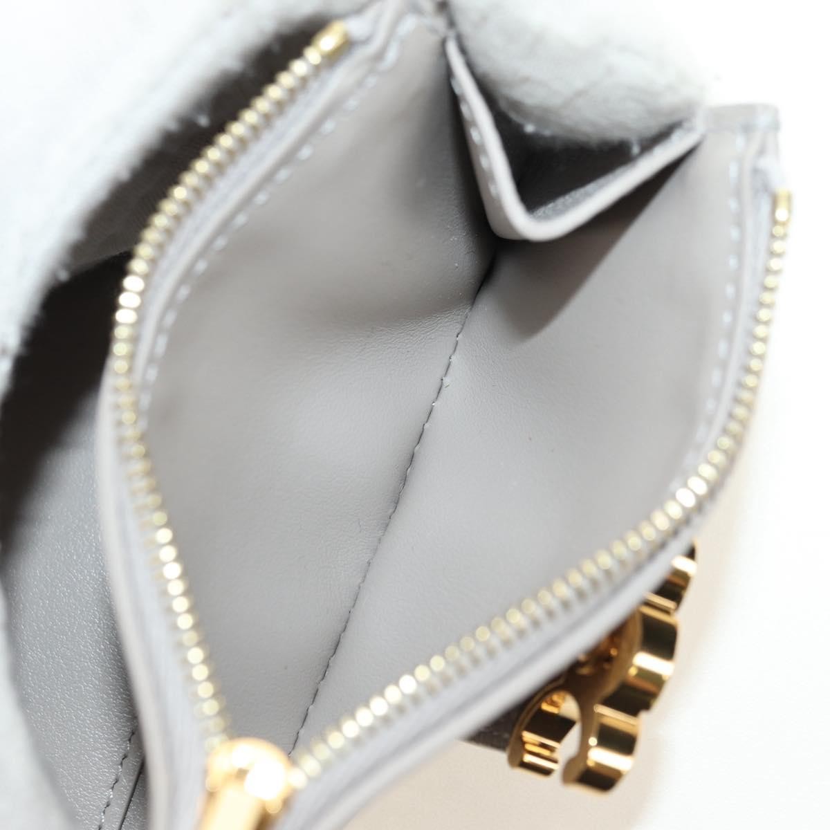 Celine Triomphe Trifold Wallet Leather, Beige, Leather, Wallet