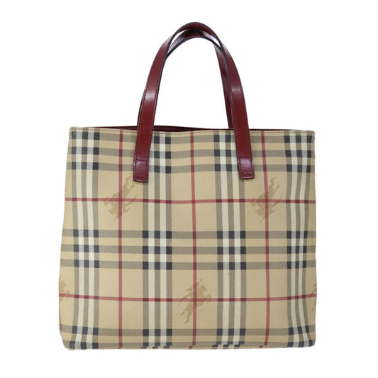Burberry Top Handle Tote Haymarket Coated Canvas, BEIGE, PVC, Tote bag