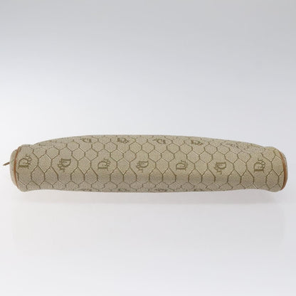 Christian Dior Vintage Honeycomb Zip Pouch Coated Canvas, BEIGE, PVC, Clutche & pouche
