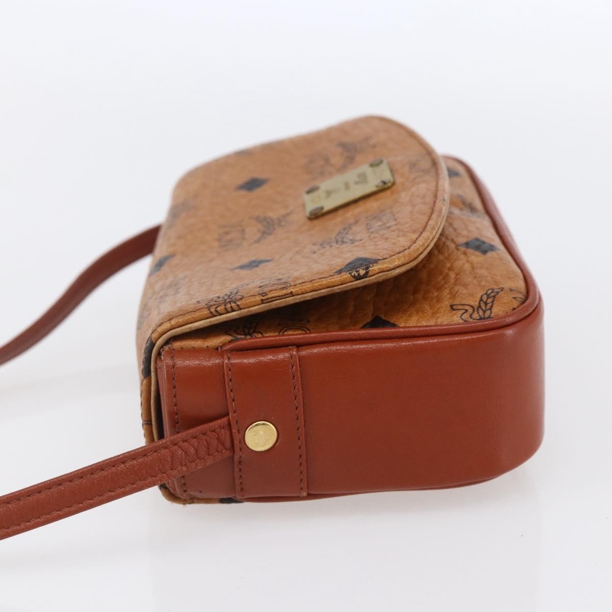 MCM Visetos Shoulder bag Canvas and Leather, BROWN, CANVAS, Shoulder bag