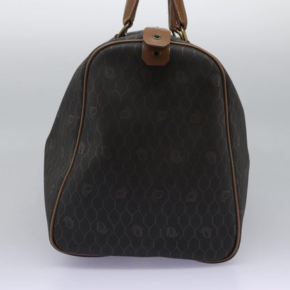 Christian Dior Vintage Honeycomb Boston bag Canvas and Leather, BLACK, PVC, Travel bag