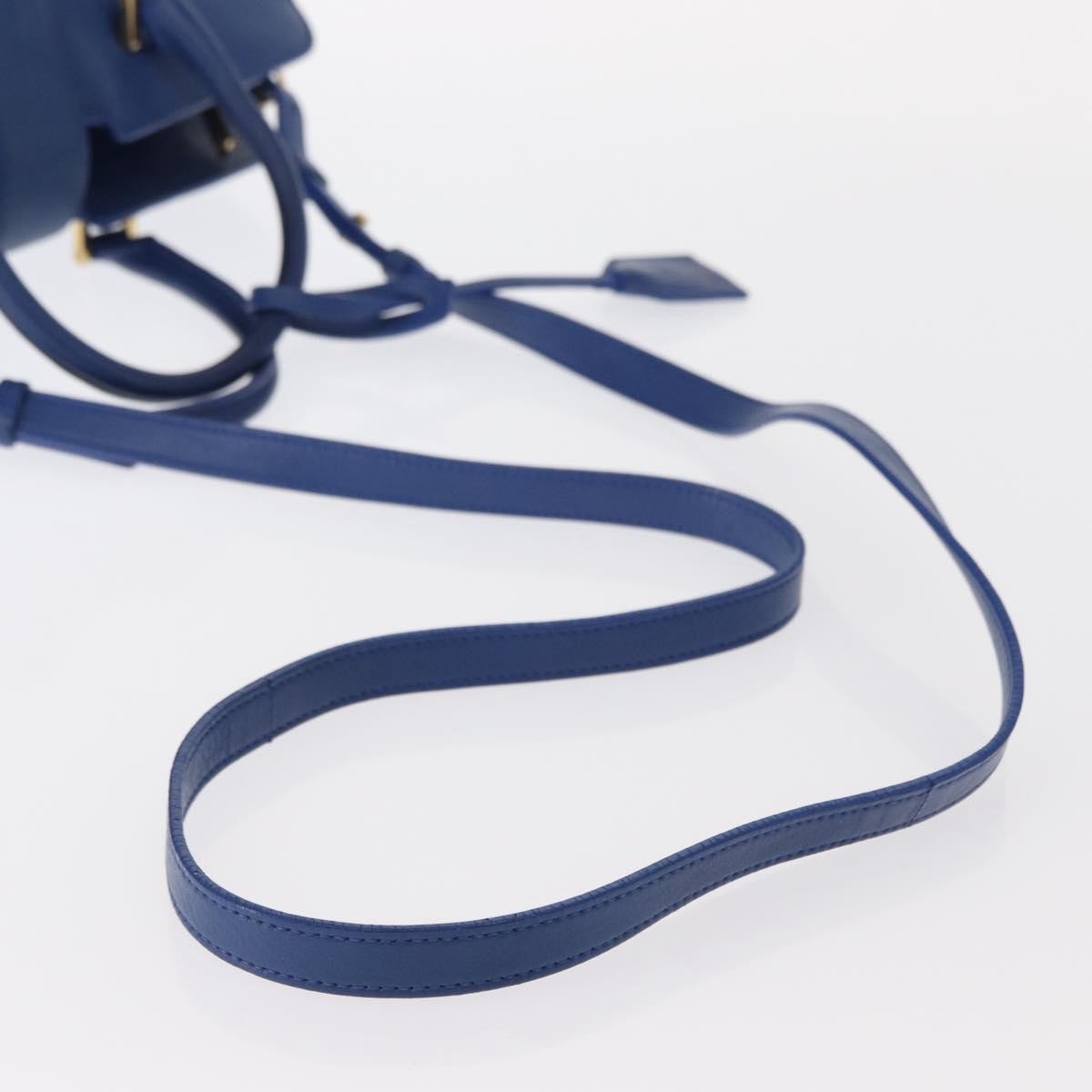 Saint Laurent Monogram Cabas Leather, BLUE, LEATHER, Handbag